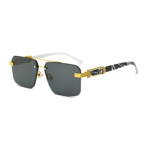 Unisex <b>Frameless</b> Beveled Sunglasses Metal <b>Frame</b> Rose Gold UV400 Protection PC Lens Class 2 Sunshades - Product Image 5