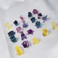 Miniatures de Pokémon en cristal naturel Chenyi : Pikachu, Charmander, Eevee gravés, en fluorite arc-en-ciel, imprimées UV, artisanat écologique