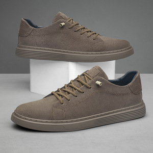 Nouvelles chaussures basses pour hommes à bout rond et lacets, en cuir de porc double couche, couleur unie, respirantes, style britannique, décontractées et polyvalentes - Product Image 4