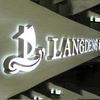 Enseigne lumineuse personnalisée en lettres 3D en acrylique LED, plaque signalétique lumineuse, lettres en acier inoxydable rétroéclairées pour la décoration de magasins, d'entreprises et de bureaux