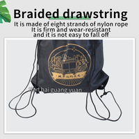 Sac à dos pliable à cordon de serrage, grande capacité, imperméable, réutilisable, doublure en nylon polyester 210D, avec logo personnalisé pour la salle de sport et les sports