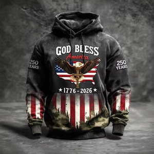 Sweat-shirt promotionnel décontracté à imprimé numérique grande taille pour le 250e anniversaire des États-Unis d'Amérique, collection automne - Product Image 3
