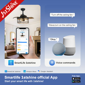1stshine Ventilador de Techo Fabricante 36 Pulgadas Pequeño Hiden Blades Ventilador de Techo Retráctil con Luz - Product Image 6