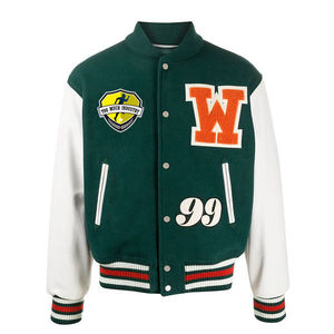Men's Custom <strong>University</strong> Jacket Long Sleeve Street Baseball Style Fashionable Varsity Jean <strong>Design</strong> with Stand Collar for Winter - Product Image 1