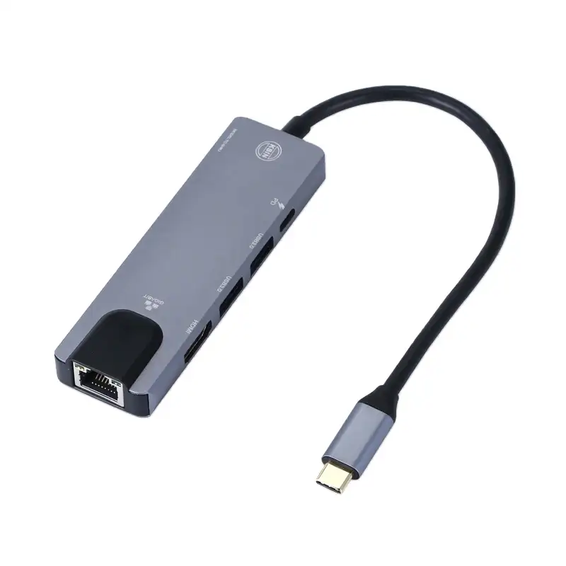 USB Type-c концентратор 5 в 1 Многофункциональный Type-C к HDMI LAN & USB Type C адаптер концентратор