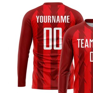 Geometric Pattern <b>Long</b> Sleeve Soccer Jersey Football Shirt Breathable Lightweight Performance Sportswear for Team Training <b>Match</b> - Product Image 3