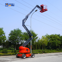 Ventes d'usine CFMG, équipement de levage aérien de 16 m et 18 m, grue de levage, nacelle articulée autopropulsée électrique remorquable avec CE