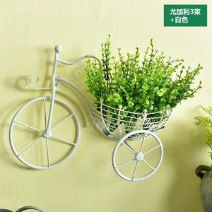 Panier à fleurs mural en fer forgé, style vélo personnalisé, pour la décoration de la maison, du salon ou du balcon - Product Image 2