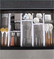 Séparateur de tiroir réglable en plastique de cuisine Serrures double face en place Diviseur de tiroir