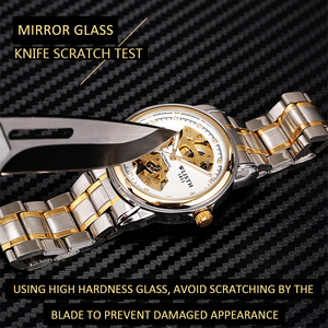 Wlisth <span class=keywords><strong>1001</strong></span> Montres Squelette Montre-bracelet automatique Top Brand Men Business Mechanical Full Stainless Steel & Leather Band Gifts - Product Image 6