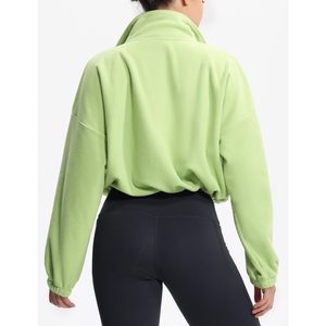 Veste courte en polaire pour femme FOXA, fermeture éclair intégrale, col montant, veste de sport avec poches, ourlet à cordon de serrage - Product Image 2
