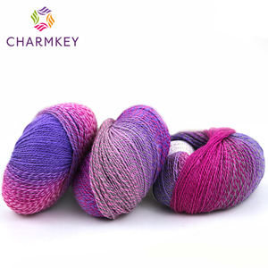 Charmkey bon prix naturel 100% <span class=keywords><strong>laine</strong></span> fil crochet tricot à la main pour jeune femme - Product Image 3