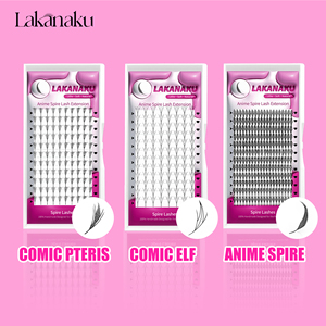 Lakanaku Mink Devil Comic Spire Pre Made Lash Fans Promade Fan Anime Spire Extensiones de pestañas Bandejas <span class=keywords><strong>Mega</strong></span> Premade Volume Fans - Product Image 6