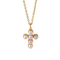 Collier en cuivre sophistiqué avec perles croisées, style luxe léger, best-seller transfrontalier pour femme, exquis et élégant, haute imitation
