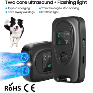 Appareil <span class=keywords><strong>anti</strong></span>-<span class=keywords><strong>aboiement</strong></span> portable rechargeable 3-en-1 pour chien, <span class=keywords><strong>portée</strong></span> de 9,75 m, ultrasonique, avec lumière LED intégrée - Product Image 1