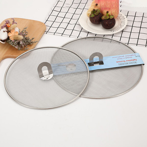 Stainless Steel Oil Cover 33cm Frying Pan Lid With Mesh For Kitchen Use - Product Image 2