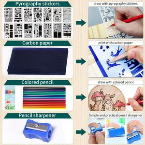 Kit de quema de madera, pantalla LCD, juego de soldador <span class=keywords><strong>Digital</strong></span>, pirograbado profesional DIY, herramientas de artesanía de madera, pluma, herramientas para quemar madera - Product Image 3