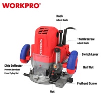Routeur à bois WORKPRO 12,7 mm (1/2 po) – Outil de sculpture et de finition électrique pour le bois