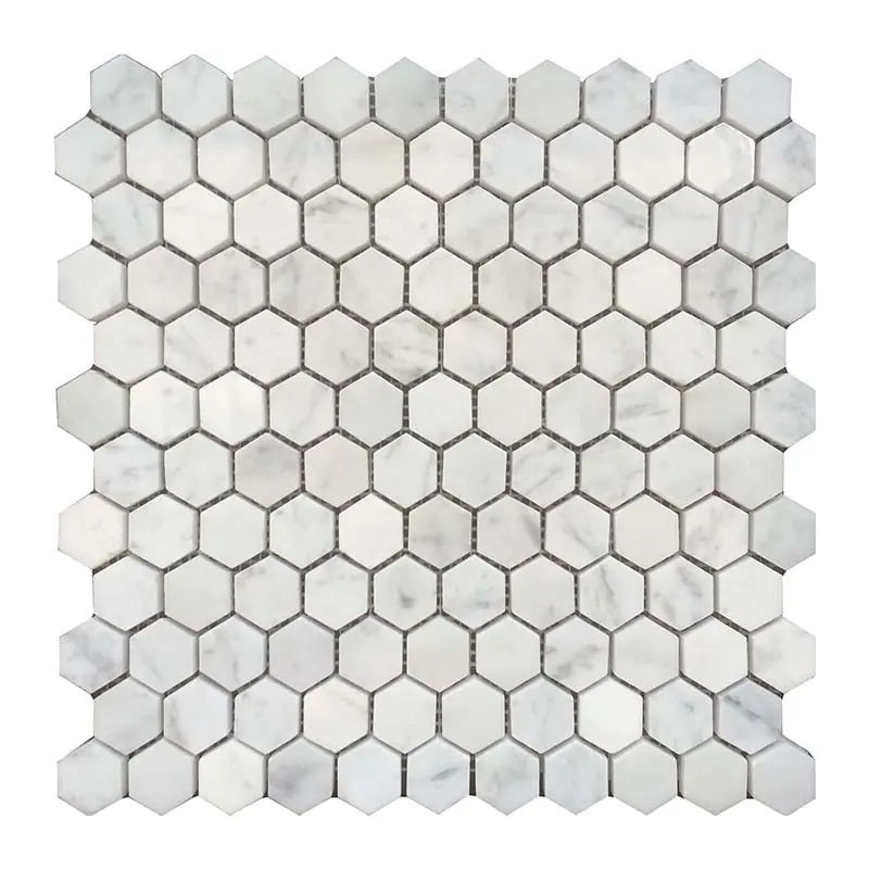 Carrera Marmo Bianco Hexagon Mattonelle di Mosaico di Marmo