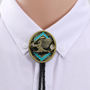 Corbata Bolo Estilo Vaquero Occidental con Piedras Preciosas, Aleación de Zinc y Cuero, Corbatas y Pañuelos para Dropshipping Internacional - Product Image 4