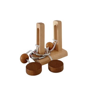 <span class=keywords><strong>Casse</strong></span>-tête classique en <span class=keywords><strong>bois</strong></span> avec anneaux à cordes, défi mental central pour adultes et enfants - Product Image 3