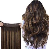 Extensiones de Cabello con Clip, Puntas Completas, Color Castaño Oscuro, Remy, Invisibles, Cabello Virgen en Paquetes