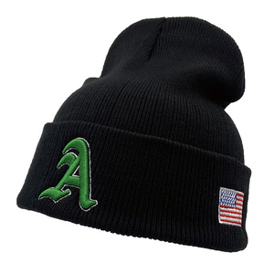 Berretto invernale con ricamo a coste con logo a maglia a filo spesso con cappelli sportivi ricamati personalizzati