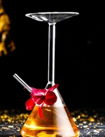 Verres Coupe Champagne Unique fait à la main Martini Cocktail pour Bar à l'envers 300ml en forme de gobelet rouge vin fête contemporain UG009