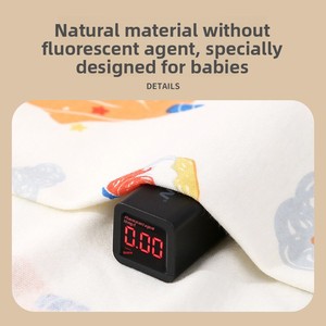 Couverture d'emmaillotage pour bébé en pur coton certifié, serviette de bain, à rayures animales, pour nouveau-né, fine - Product Image 4
