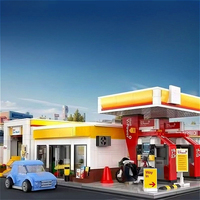 Cada C66025-C66030 Nouveau Kit de Modélisme MOC Vue sur Rue Urbaine Station-Service Lavage Auto Maison Construction Assemblage Cadeau Ensembles de Blocs de Construction