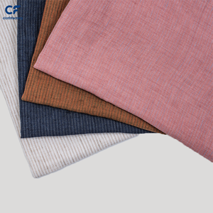Tela <span class=keywords><strong>de</strong></span> Lino a <span class=keywords><strong>Rayas</strong></span> <span class=keywords><strong>de</strong></span> Colores Naranja y Azul, Tela <span class=keywords><strong>de</strong></span> Lino a <span class=keywords><strong>Rayas</strong></span> Finas Azul Marino, Tela Suave Lavada con Piedras para Camisas y Vestidos - Product Image 3