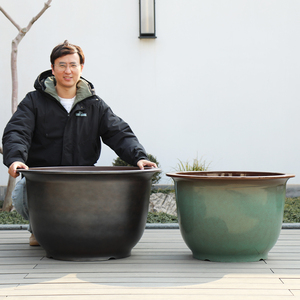 Grands pots de plantes modernes en plastique, vente en gros, robustes, <span class=keywords><strong>pour</strong></span> l'extérieur, <span class=keywords><strong>pour</strong></span> la décoration de la maison et du jardin, avec trous de drainage, divers modèles - Product Image 4
