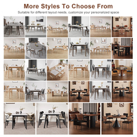 Ensemble Table à Manger Moderne en Frêne Massif 8 Chaises avec Plateau en Marbre et Pied Ovale pour Maison ou Restaurant