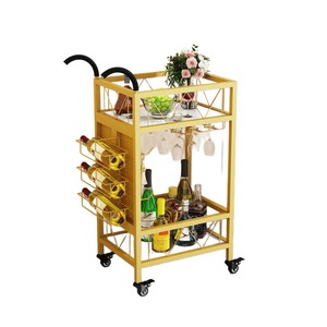 Home-use floor-standing wheeled beverage <b>cart</b>, multi-functional, movable <b>storage</b> rack, high-value and practical furniture. - Product Image 5