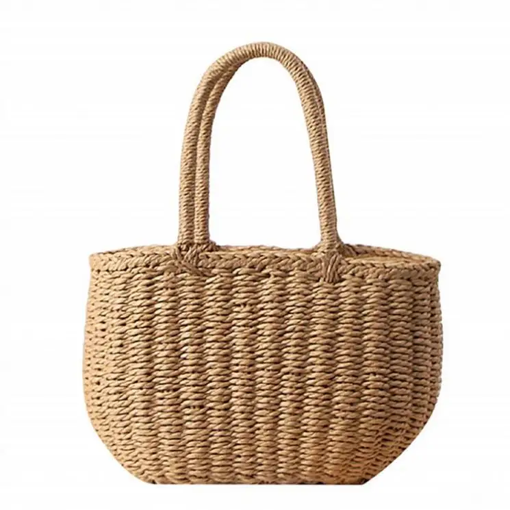 Rơm Túi Cho Phụ Nữ Bãi Biển Số Lượng Lớn Túi Xách Tote Với Bông Tai Handmade Crochet Ba Lô Mùa Hè Công Suất Lớn Dệt Túi