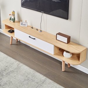 Juego de Muebles de Madera para Sala de Estar con Soporte para <span class=keywords><strong>TV</strong></span> y Mesa de Centro con Almacenamiento, Diseño Moderno y Sencillo - Product Image 6