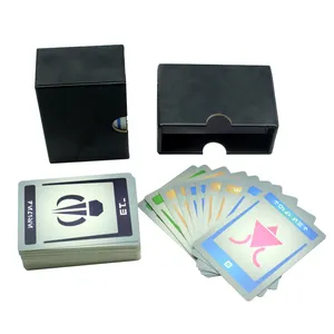 Tarot personalizado con caja de cuero negro, venta al por mayor, papel láser, impresión, tarjetas de amisión, oráculo
