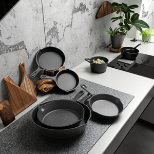 8.5cm-26cm Pre-Seasoned <strong>Cast</strong> Iron Fry <strong>Pan</strong> Eco-Friendly Oven Save Fry <strong>Pan</strong> for Frying Saute Cooking <strong>Cast</strong> Iron Cookware Set - Product Image 4