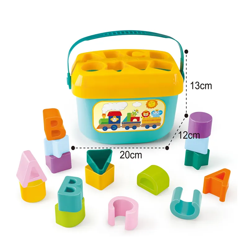 HUANGER hot sales educational plastic baby play box baby toy kids Geometric shape matching blocks baby activity cube toys