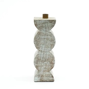 Decorative Wooden Candle Holder 4X4X12 Inch Elegant Centerpiece For Table Decor - Product Image 3