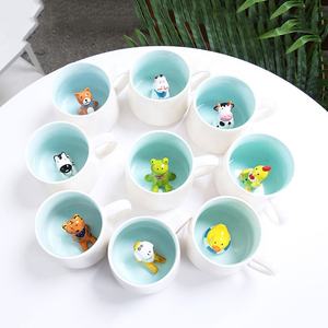 Vendita calda creativa 3D in porcellana ceramica <span class=keywords><strong>divertente</strong></span> cartone animato tazze da <span class=keywords><strong>caffè</strong></span> con animali unicorno d'anatra all'interno del microonde - Product Image 2