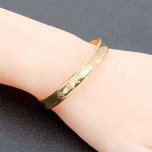JXX Women's <b>Fashion</b> <b>Bracelet</b> Plain <b>Cuff</b> Arabic Charm Gold Plated Brass Bangle Supply Jewelry - Product Image 5