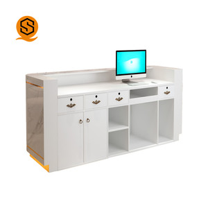 Hiện đại nhỏ bằng đá cẩm thạch kim loại tiền mặt đăng ký Beauty Salon Bar quầy lễ tân tùy chỉnh màu sắc quầy lễ tân - Product Image 1