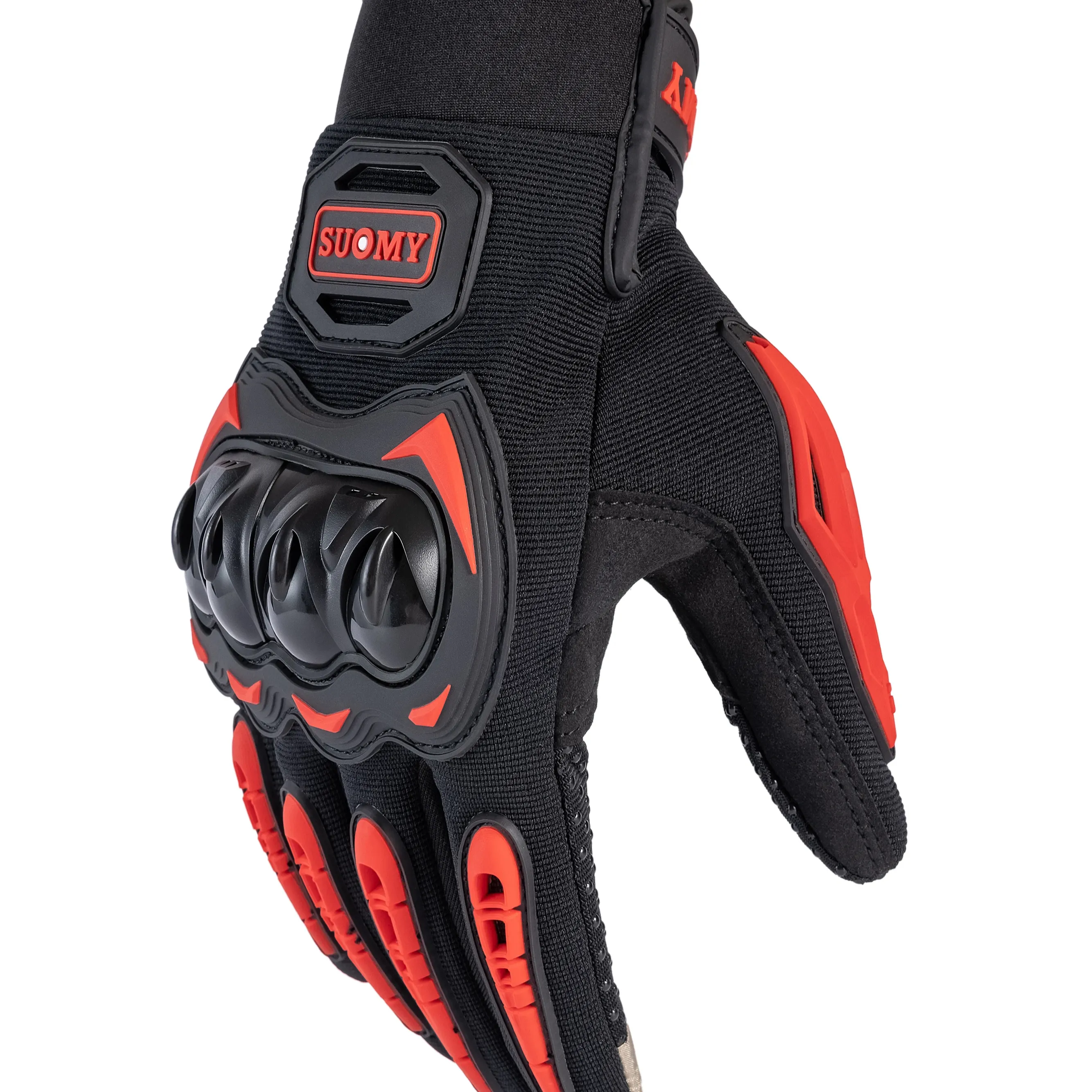 Diseños OEM Deportes sin costuras Unisex Imprimir rojo Color liso Guantes de ciclismo