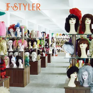 FSTYLER wig karnaval Halloween rambut gaya besar obral Besar wig cosplay sintetis pesta mode kustom pabrik penjualan grosir