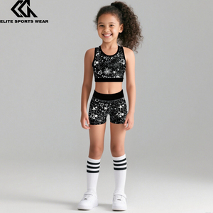 <span class=keywords><strong>Top</strong></span> e Pantaloncini Sportivi di Alta Qualità per Ragazze, Abbigliamento Attivo Personalizzato con Stampa a Stelle per Bambini - Product Image 1