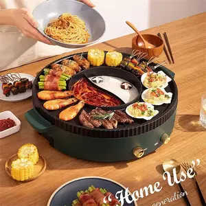 2024 fabbrica all'ingrosso Multi-funzione pentola calda cibo caldo Set senza fumo <span class=keywords><strong>barbecue</strong></span> elettrico interno Grill con pentola calda - Product Image 1