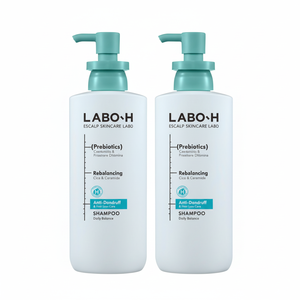 Shampoo Antiforfora LaboH Clinic 400ml, Leggermente Acido, Confezione da 2 - Cura Esfoliante per Cuoio Capelluto Secco e Pruriginoso - Product Image 1