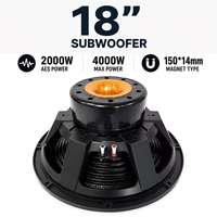Haut-parleur de subwoofer professionnel de 18 pouces à cône métallique en néodyme, réponse en fréquence de 35-1,5 kHz, 2000 W, 8 ohms, systèmes de son surround