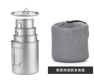 Taza de Titanio para <span class=keywords><strong>Camping</strong></span>, 200ml-750ml, Vajilla Turística, Utensilios de Picnic, Equipo de Cocina para Exteriores, Set de Cocina para Viajes - Product Image 5